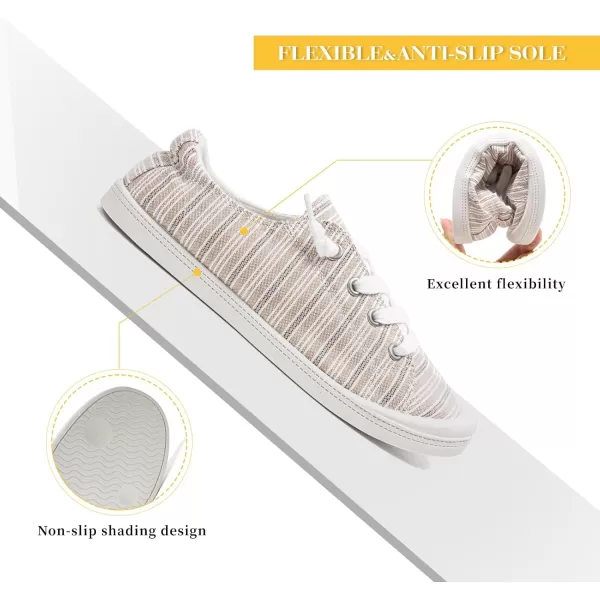 FUNKYMONKEY Shoes for Women, Comfort Low Top Canvas Slip On Sneakers Classic Casual Walking Shoes