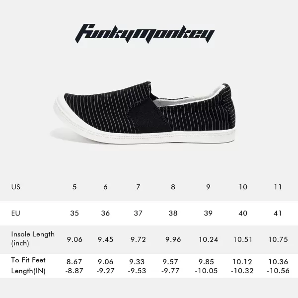 FUNKYMONKEY Shoes for Women, Comfort Low Top Canvas Slip On Sneakers Classic Casual Walking Shoes