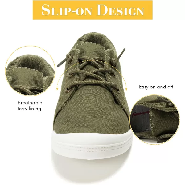 FUNKYMONKEY Shoes for Women, Comfort Low Top Canvas Slip On Sneakers Classic Casual Walking Shoes