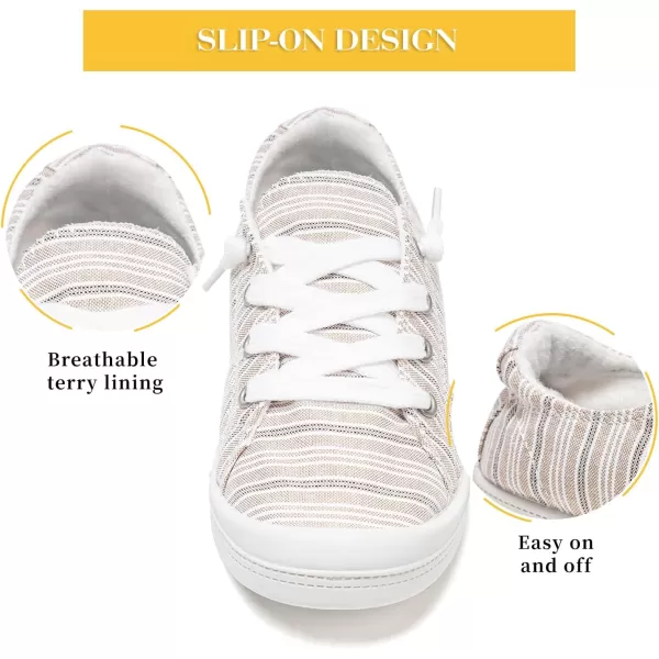 FUNKYMONKEY Shoes for Women, Comfort Low Top Canvas Slip On Sneakers Classic Casual Walking Shoes