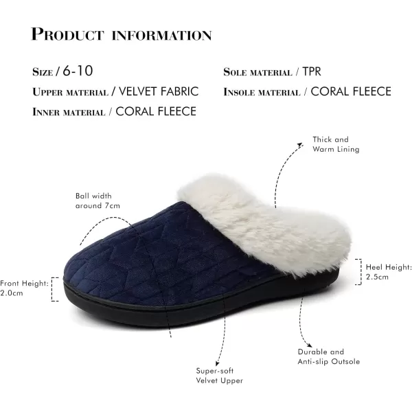FUNKYMONKEY Slippers for Women Comfy Faux Fur Memory Foam Home Shoes