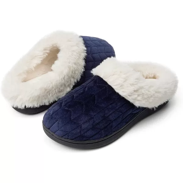 FUNKYMONKEY Slippers for Women Comfy Faux Fur Memory Foam Home Shoes