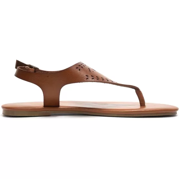 FUNKYMONKEY Thong Flat Sandals, Women's Casual T-Strap and Adjustable Ankle Buckle for Summer Beach Sandals