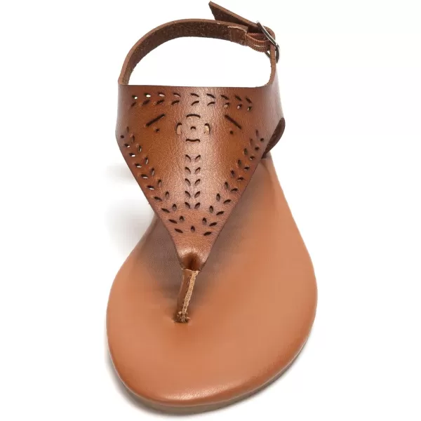 FUNKYMONKEY Thong Flat Sandals, Women's Casual T-Strap and Adjustable Ankle Buckle for Summer Beach Sandals