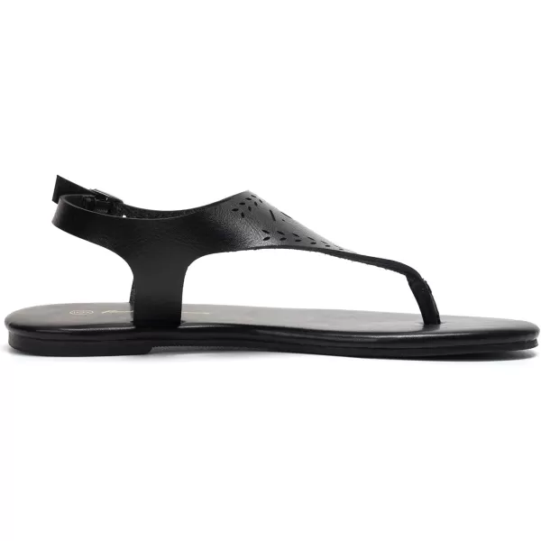 FUNKYMONKEY Thong Flat Sandals, Women's Casual T-Strap and Adjustable Ankle Buckle for Summer Beach Sandals