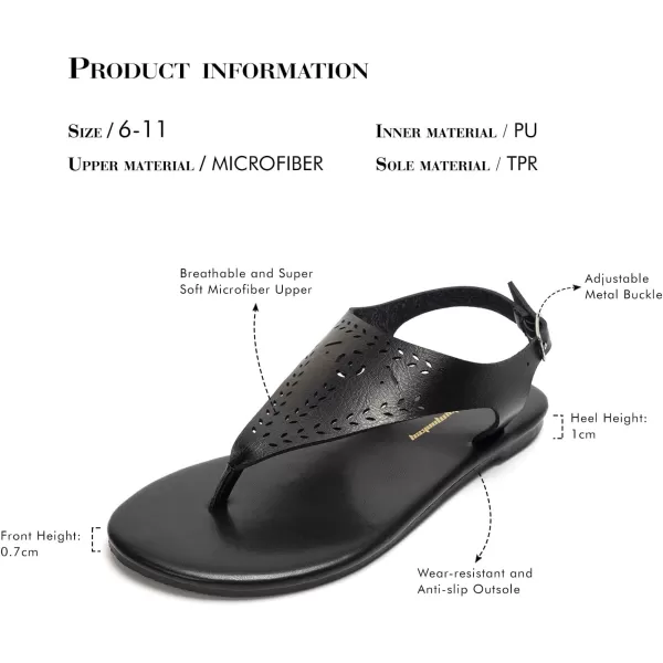 FUNKYMONKEY Thong Flat Sandals, Women's Casual T-Strap and Adjustable Ankle Buckle for Summer Beach Sandals
