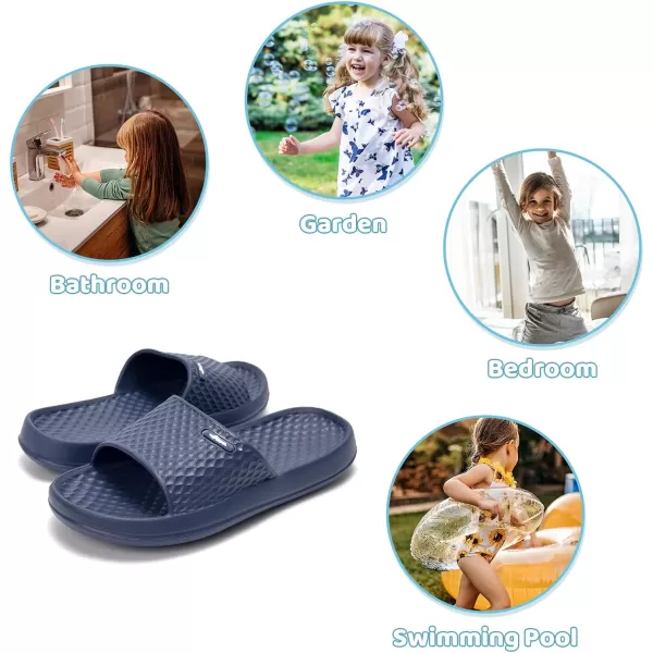 FUNKYMONKEY Unisex-Child Shower Slides, Slip On Water Shoes for Boys and Girls