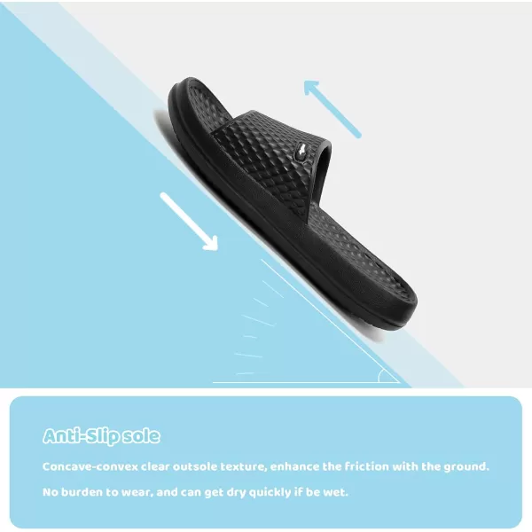 FUNKYMONKEY Unisex-Child Shower Slides, Slip On Water Shoes for Boys and Girls