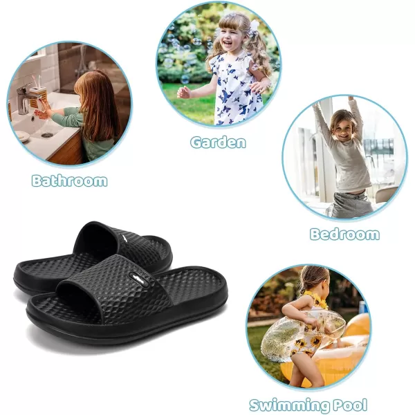 FUNKYMONKEY Unisex-Child Shower Slides, Slip On Water Shoes for Boys and Girls