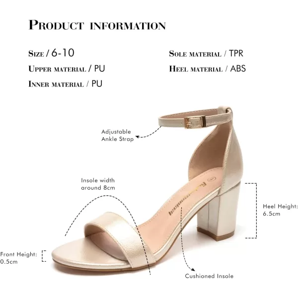 FUNKYMONKEY Women's Chunky High Heels Sandals,Two Strap Open Toe Ankle Strap Heeled Sandal,Party Wedding Strappy Buckle Sandals