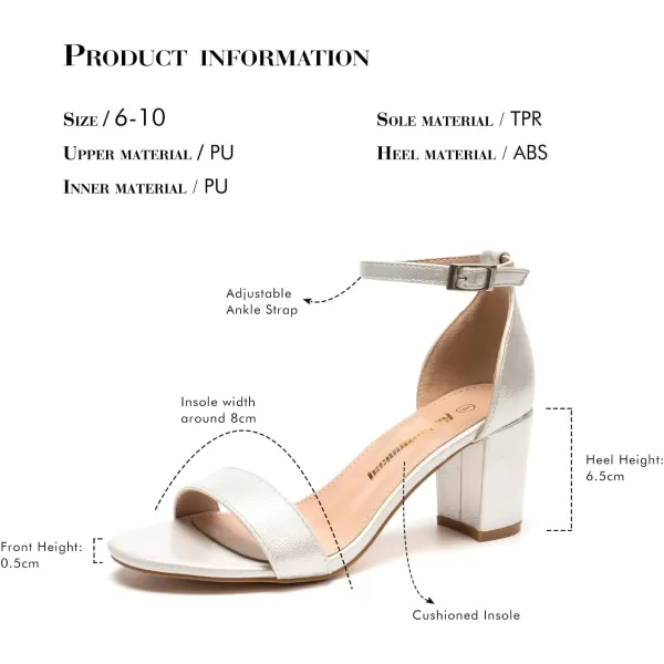 FUNKYMONKEY Women's Chunky High Heels Sandals,Two Strap Open Toe Ankle Strap Heeled Sandal,Party Wedding Strappy Buckle Sandals