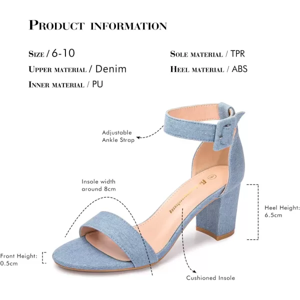FUNKYMONKEY Women's Chunky High Heels Sandals,Two Strap Open Toe Ankle Strap Heeled Sandal,Party Wedding Strappy Buckle Sandals