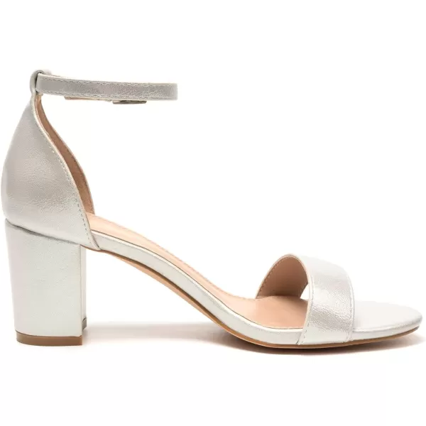 FUNKYMONKEY Women's Chunky High Heels Sandals,Two Strap Open Toe Ankle Strap Heeled Sandal,Party Wedding Strappy Buckle Sandals