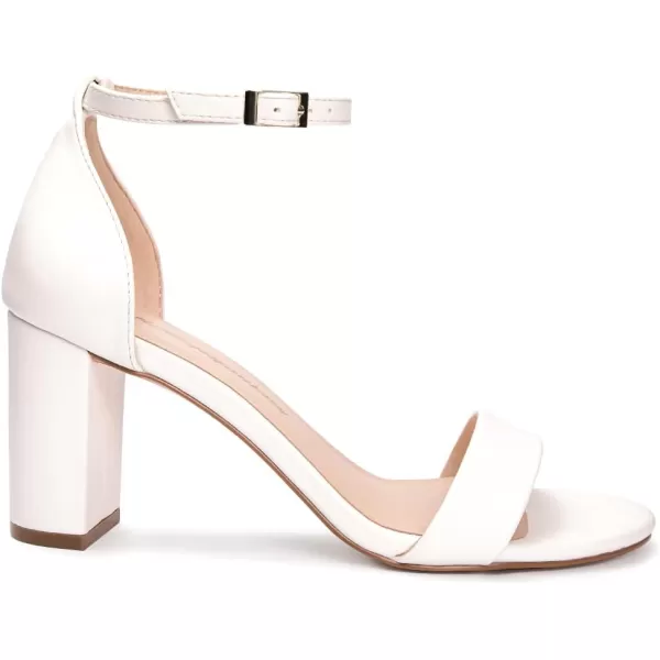 FUNKYMONKEY Women's Chunky High Heels Sandals,Two Strap Open Toe Ankle Strap Heeled Sandal,Party Wedding Strappy Buckle Sandals