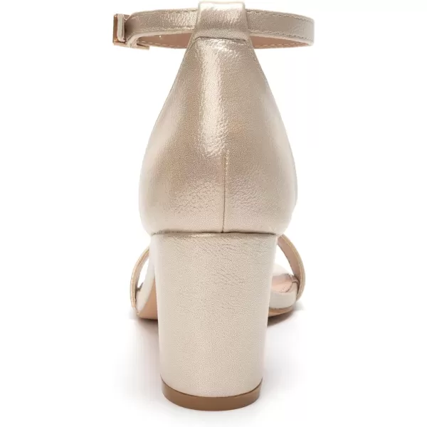FUNKYMONKEY Women's Chunky High Heels Sandals,Two Strap Open Toe Ankle Strap Heeled Sandal,Party Wedding Strappy Buckle Sandals