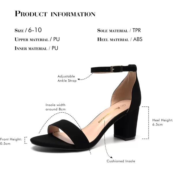 FUNKYMONKEY Women's Chunky High Heels Sandals,Two Strap Open Toe Ankle Strap Heeled Sandal,Party Wedding Strappy Buckle Sandals