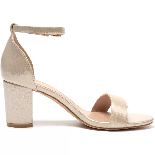 FUNKYMONKEY Women's Chunky High Heels Sandals,Two Strap Open Toe Ankle Strap Heeled Sandal,Party Wedding Strappy Buckle Sandals