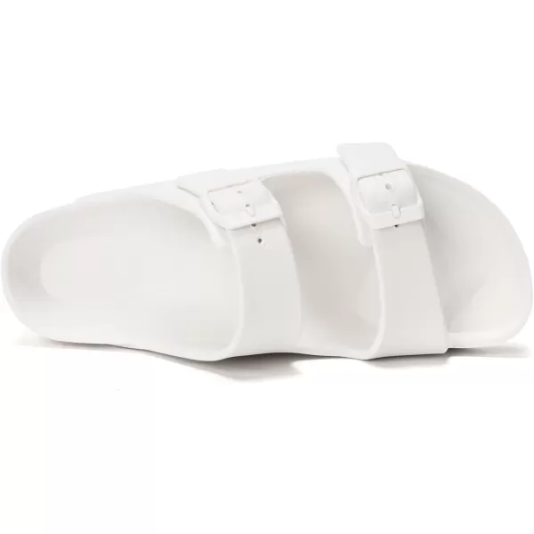 FUNKYMONKEY Women's Comfort Slides Double Buckle Adjustable EVA Flat Sandals