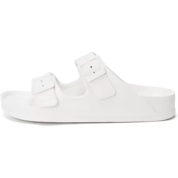 FUNKYMONKEY Women's Comfort Slides Double Buckle Adjustable EVA Flat Sandals