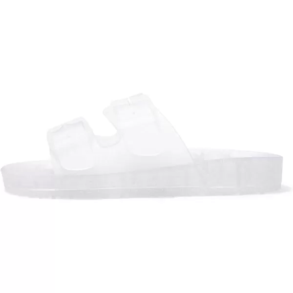 FUNKYMONKEY Women's Comfort Slides Double Buckle Adjustable EVA Flat Sandals