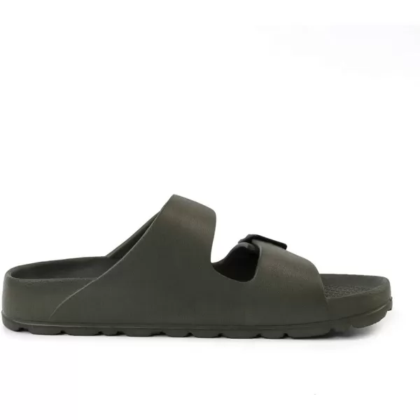 FUNKYMONKEY Women's Comfort Slides Double Buckle Adjustable EVA Flat Sandals