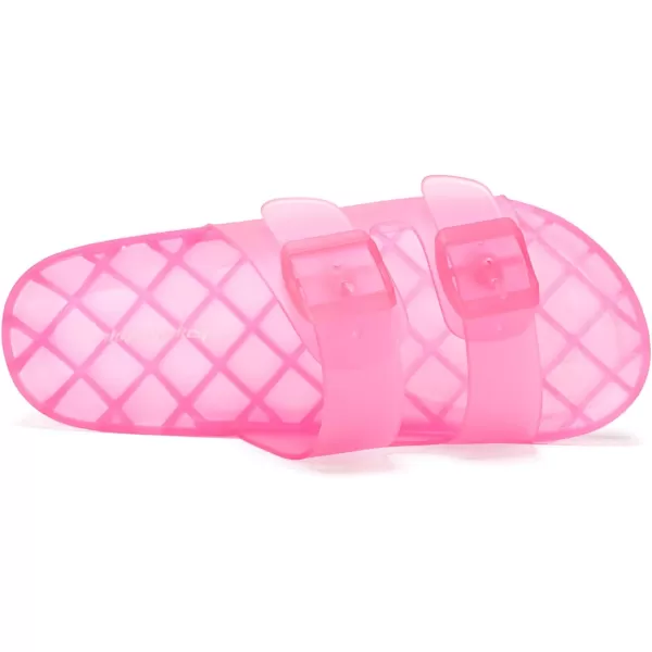 FUNKYMONKEY Women's Comfort Slides Double Buckle Adjustable EVA Flat Sandals