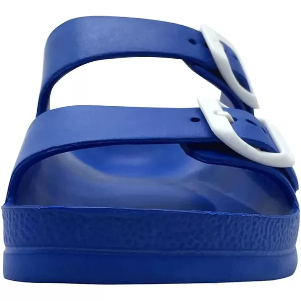 FUNKYMONKEY Women's Comfort Slides Double Buckle Adjustable EVA Flat Sandals