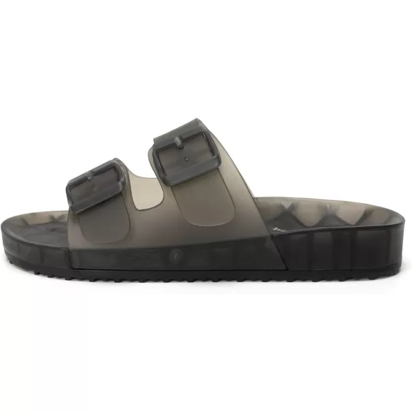 FUNKYMONKEY Women's Comfort Slides Double Buckle Adjustable EVA Flat Sandals