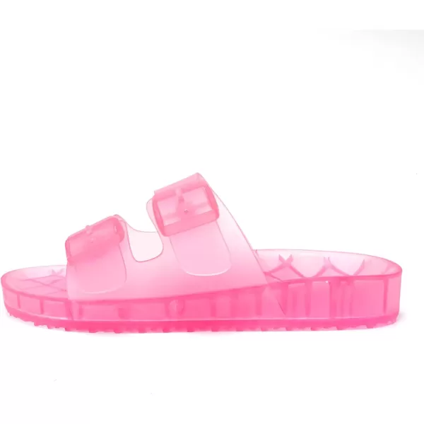 FUNKYMONKEY Women's Comfort Slides Double Buckle Adjustable EVA Flat Sandals