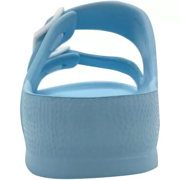 FUNKYMONKEY Women's Comfort Slides Double Buckle Adjustable EVA Flat Sandals