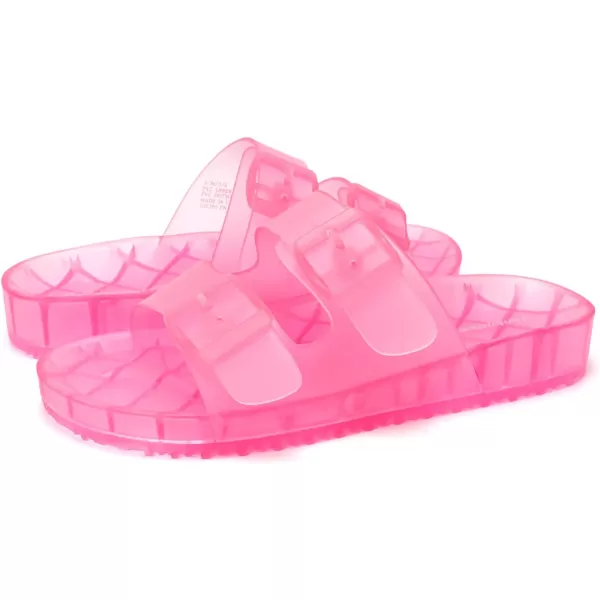 FUNKYMONKEY Women's Comfort Slides Double Buckle Adjustable EVA Flat Sandals