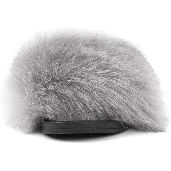 FUNKYMONKEY Women's Slides Faux Fur Cute Slip On Fuzzy Slippers Comfort Flat Sandals