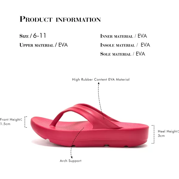 FUNKYMONKEY Women's Thong Flip Flop Ultra Soft Arch Support Sandals