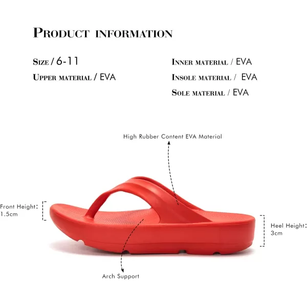 FUNKYMONKEY Women's Thong Flip Flop Ultra Soft Arch Support Sandals