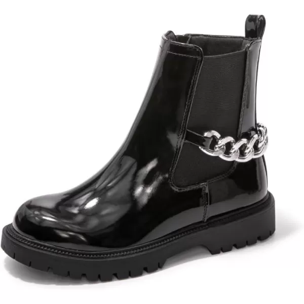 FUNKYMONKEY Boots for Girls Black White Nude Faux Leather Fashion Ankle Boots With Side Zipper for Little Kid/Big Kid