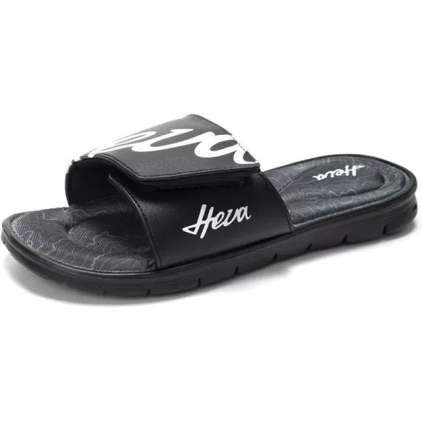 FUNKYMONKEY Memory Foam Sandals for Men, Outdoor Adjustable Comfort Graphic Strap Slide Sandals