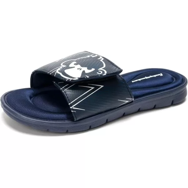 FUNKYMONKEY Memory Foam Sandals for Men, Outdoor Adjustable Comfort Graphic Strap Slide Sandals