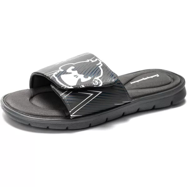 FUNKYMONKEY Memory Foam Sandals for Men, Outdoor Adjustable Comfort Graphic Strap Slide Sandals