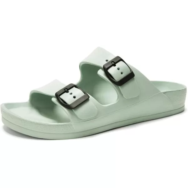 FUNKYMONKEY Men's Comfort Slides Double Buckle Adjustable EVA Flat Sandals