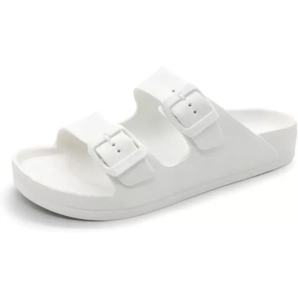 FUNKYMONKEY Men's Comfort Slides Double Buckle Adjustable EVA Flat Sandals