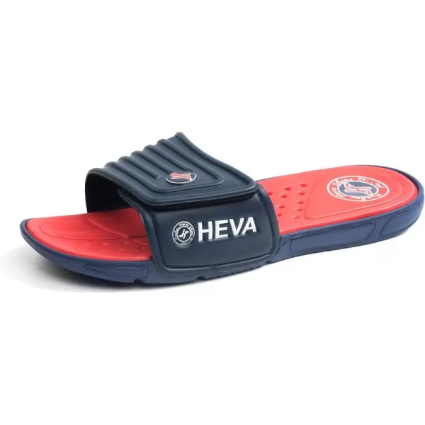 FUNKYMONKEY Men's Slide Sandals with Adjustable Upper and Comfort Quick-Dry Footbed Beach Shower Slippers