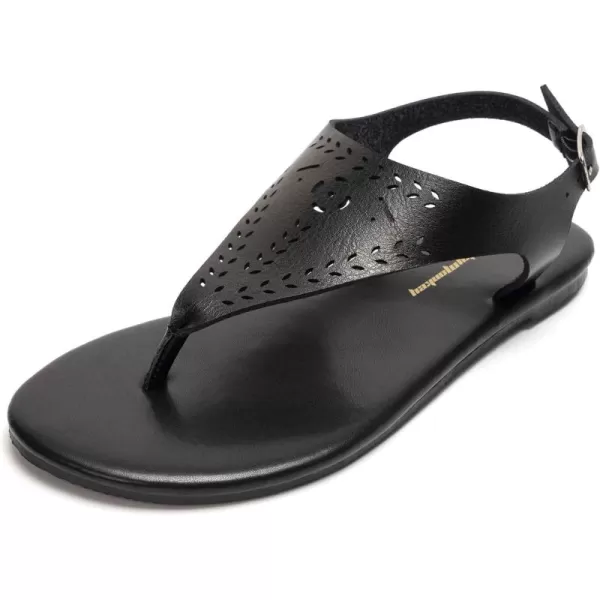 FUNKYMONKEY Thong Flat Sandals, Women's Casual T-Strap and Adjustable Ankle Buckle for Summer Beach Sandals