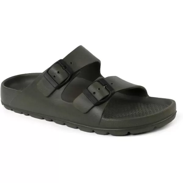 FUNKYMONKEY Women's Comfort Slides Double Buckle Adjustable EVA Flat Sandals