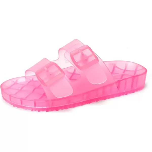 FUNKYMONKEY Women's Comfort Slides Double Buckle Adjustable EVA Flat Sandals