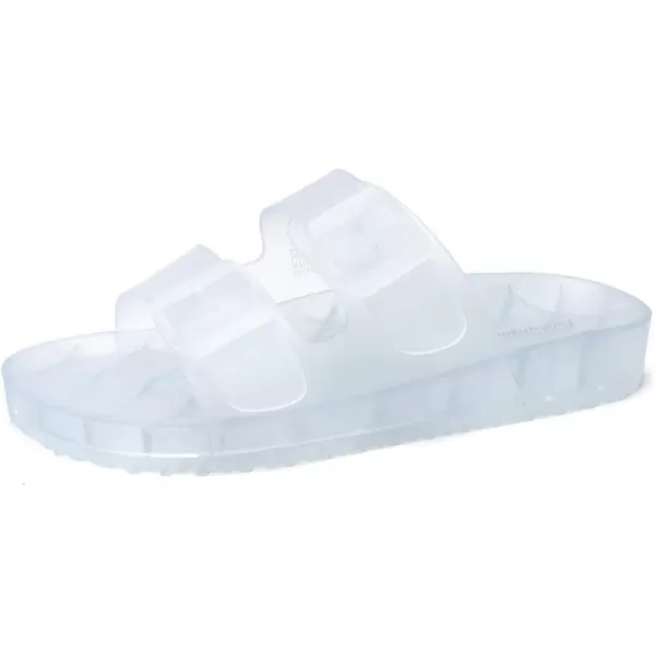FUNKYMONKEY Women's Comfort Slides Double Buckle Adjustable EVA Flat Sandals