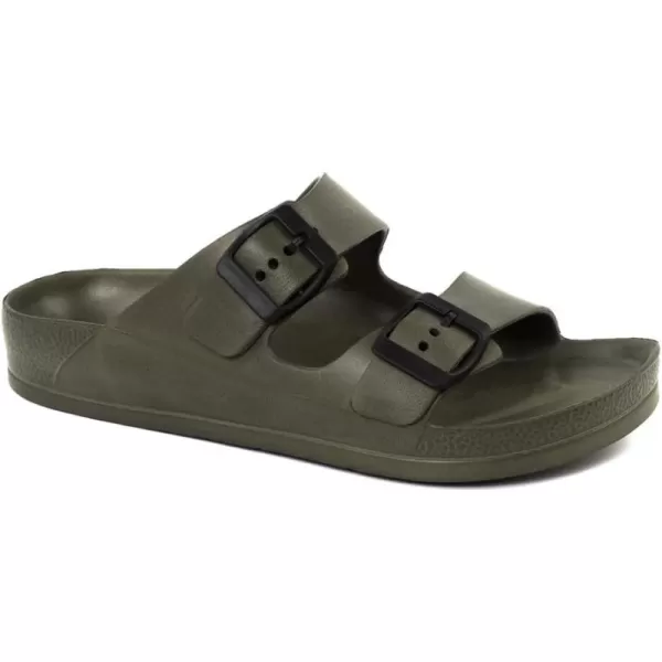 FUNKYMONKEY Women's Comfort Slides Double Buckle Adjustable EVA Flat Sandals