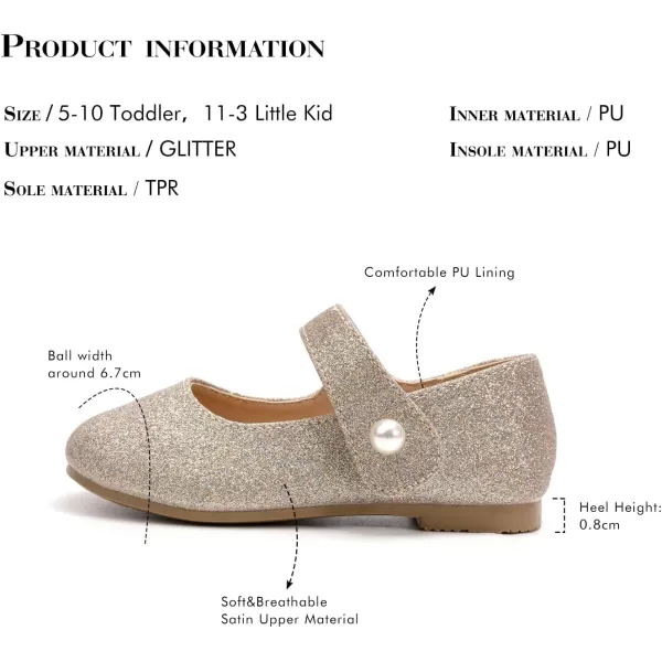 FUNKYMONKEY Toddler/Little Girl Mary Jane Dress Shoes Casual Slip on Ballet Flat