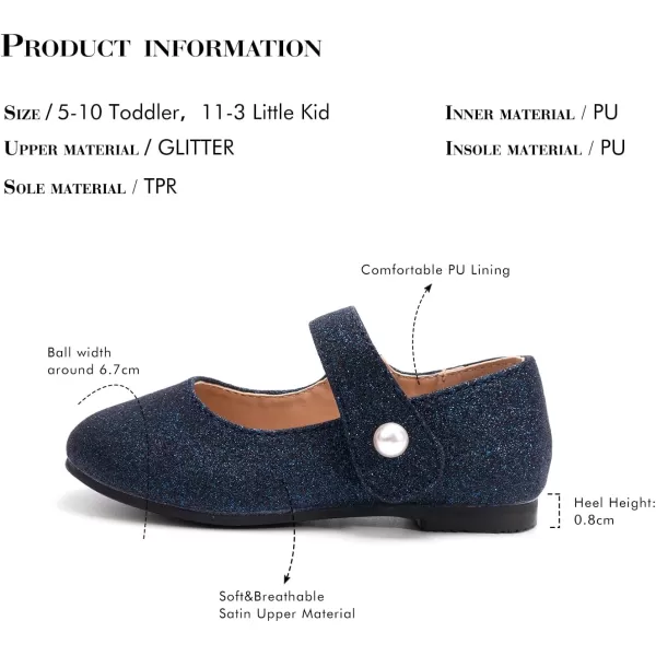 FUNKYMONKEY Toddler/Little Girl Mary Jane Dress Shoes Casual Slip on Ballet Flat