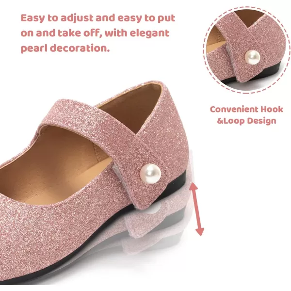 FUNKYMONKEY Toddler/Little Girl Mary Jane Dress Shoes Casual Slip on Ballet Flat