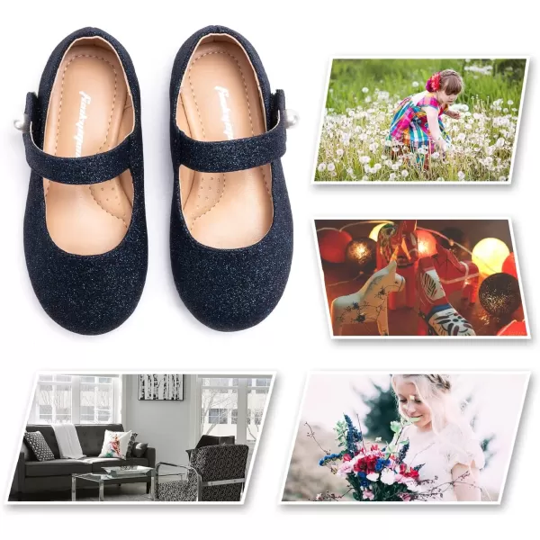FUNKYMONKEY Toddler/Little Girl Mary Jane Dress Shoes Casual Slip on Ballet Flat
